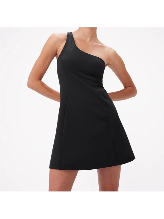 Outdoor Voices Dresses & Skirts - Outdoor Voices One-Shoulder Black A-Line Athletic Mini Dress